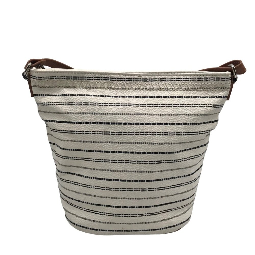 Thrity-One Beige Faux Leather Gifts Cafe Crossbody Bag